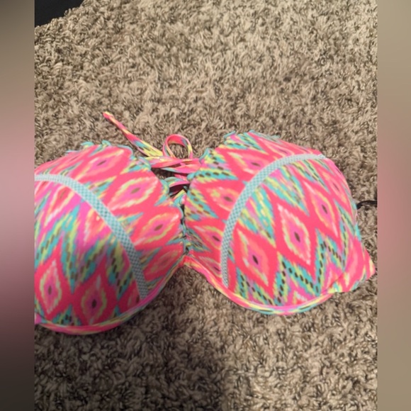 Shade & Shore Pink and Blue Patterned Bikini - Picture 1 of 5